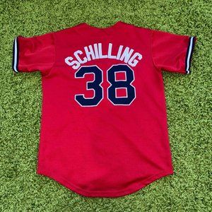 Y2K Majestic Boston Red Sox Curt Schilling Baseball Jersey Size Large
